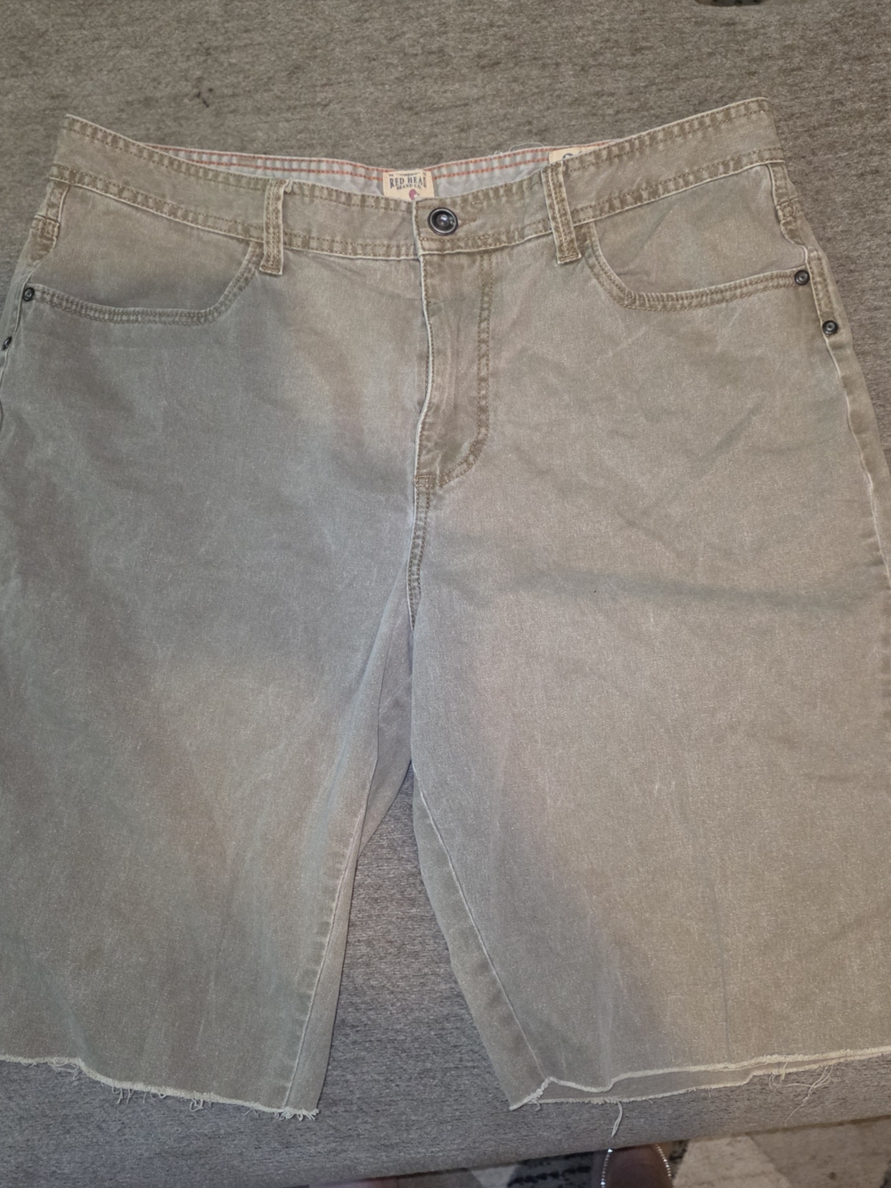 Men’s Washed Brown Denim Shorts Size 38